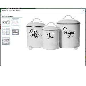 Home Acre Designs Kitchen Canisters Set of 3 Airtight Tea, Sugar, Coffee